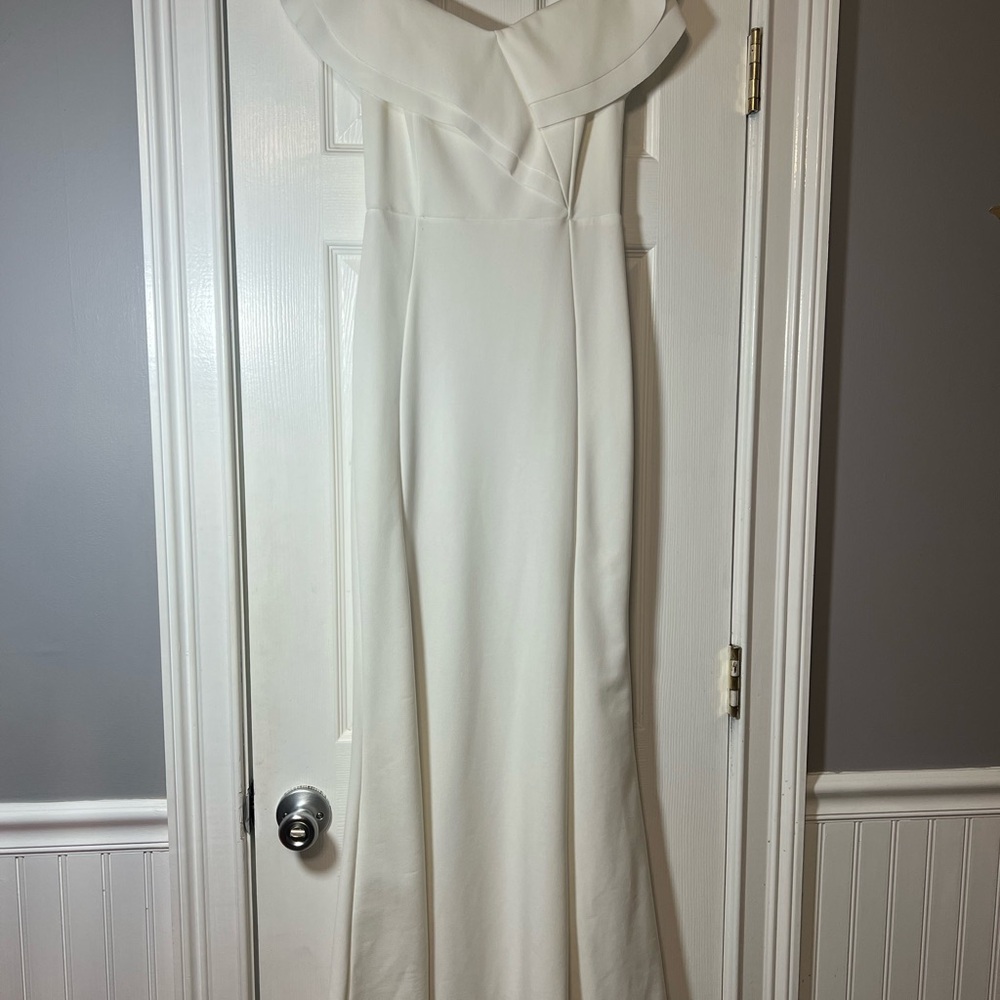 Boohoo Strapless White Dress